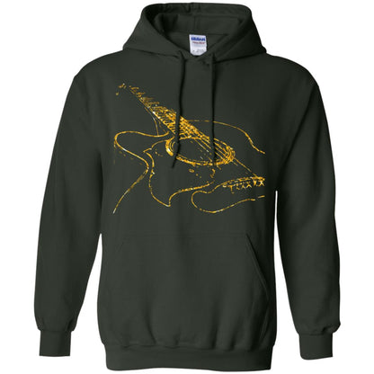 Guitar Gold Guitarist Gift Shirt For Mens Or Womens Forest Green