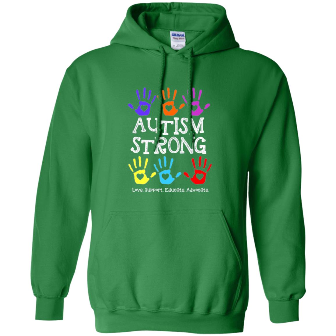 Autism Awareness T-shirt Autism Strong Love Support Educate Advocate Irish Green