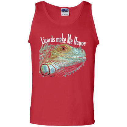 Reptiles Lovers T-shirt Lizards Make Me Happy Red