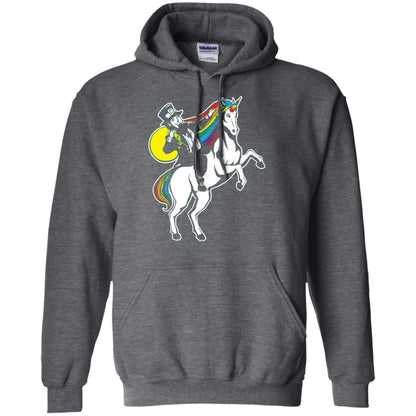 St Patrick Day Lepricorn Leprechaun Riding Unicorn T-shirt Dark Heather