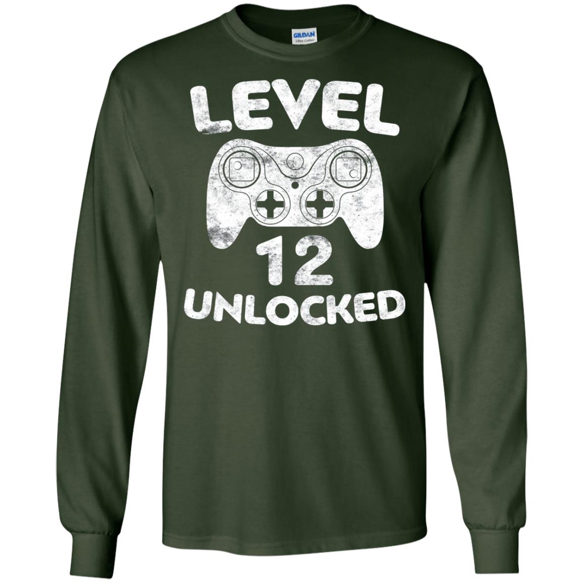 Level 12 Unlocked 12th Video Gamer Birthday Shirt Forest Green