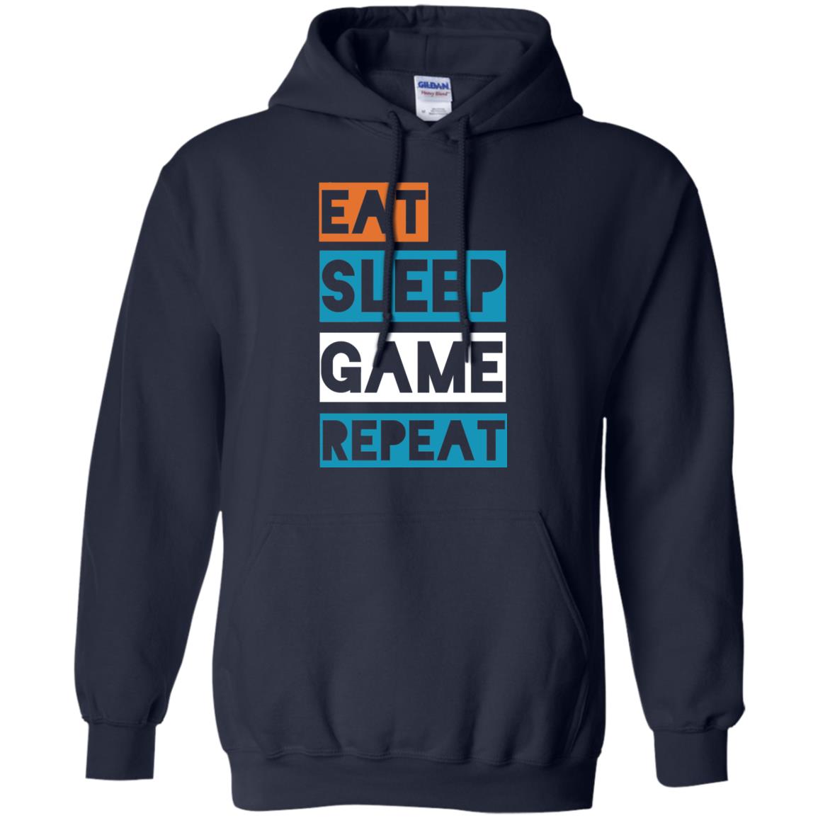 Eat Sleep Game Repeat Video Gamer Player T-shirt Navy