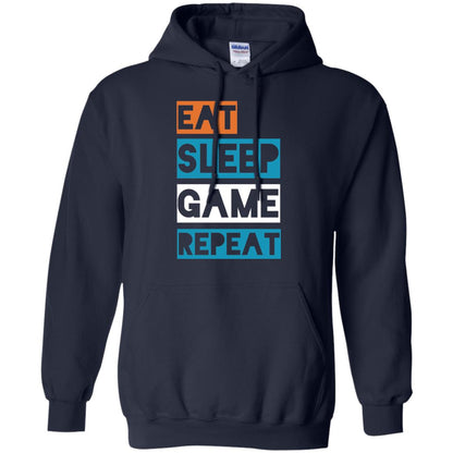 Eat Sleep Game Repeat Video Gamer Player T-shirt Navy
