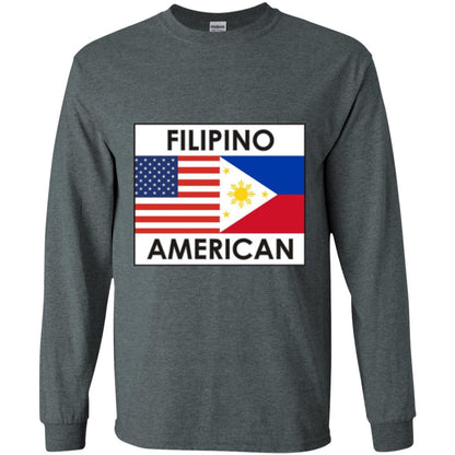 Filipino American T-shirt Philippines Usa Flags Dark Heather