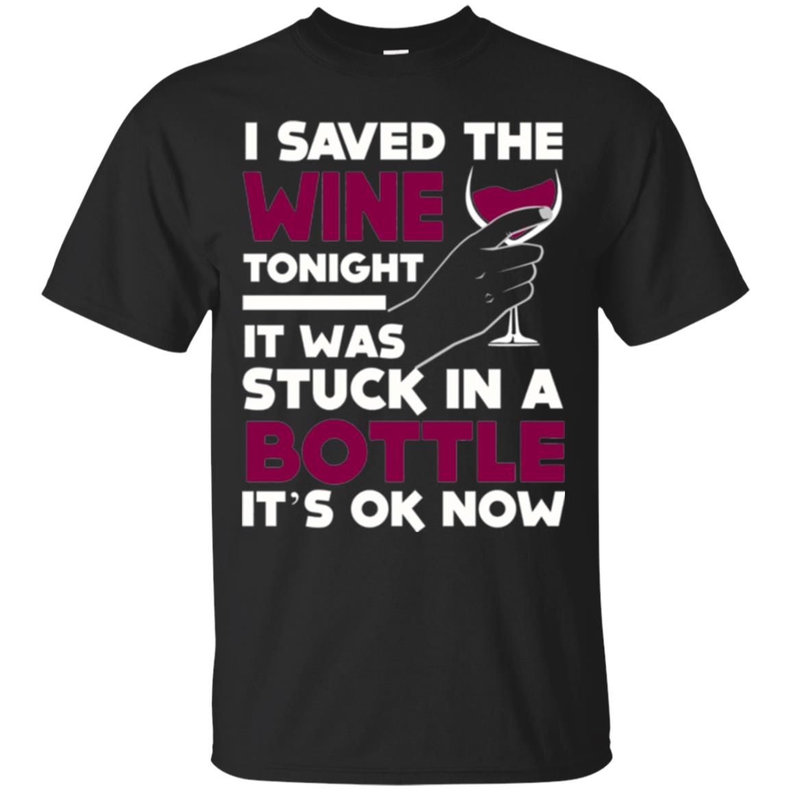 Funny Wine T-shirt I Save The Wine Tonight Black