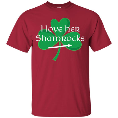 Saint Patrick_s Day T-shirt I Love Her Shamrocks Cardinal