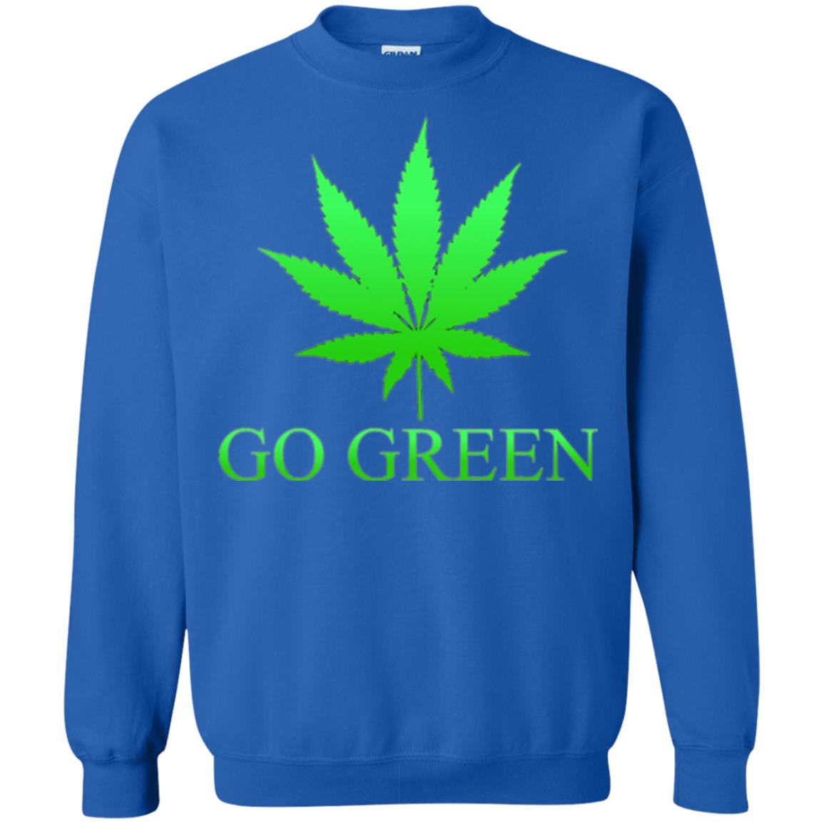Go Green Weed T Shirt Marijuana Leaf Royal