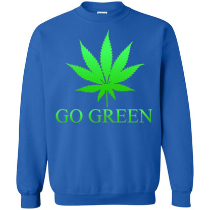 Go Green Weed T Shirt Marijuana Leaf Royal