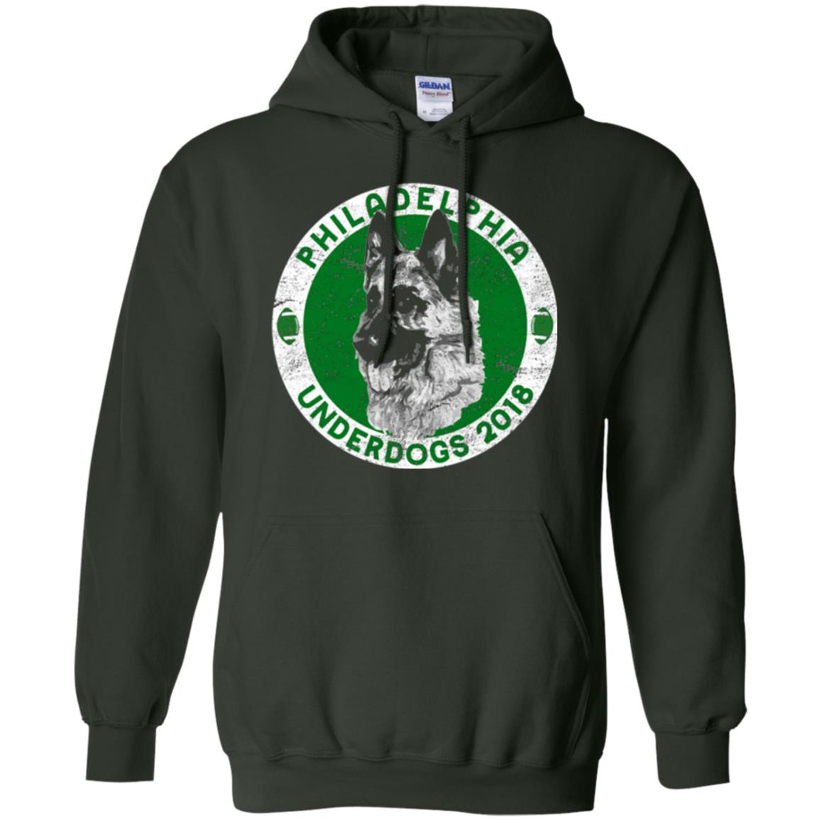 Dog Lover T-shirt Philadelphia Underdogs 2018 Distressed Forest Green