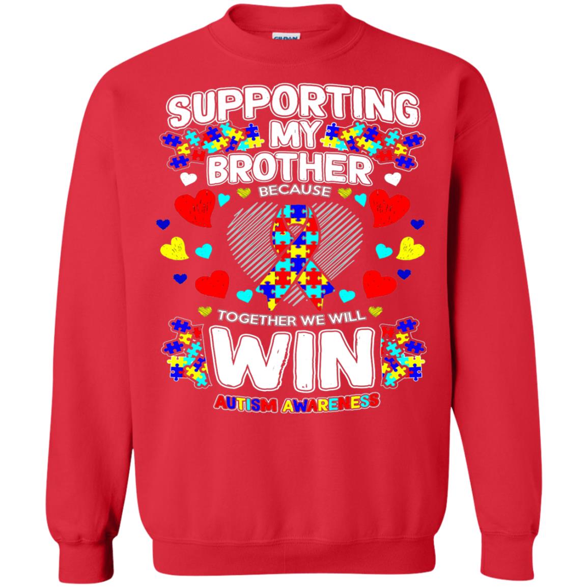 Autism Awareness Shirts For Supporting My Brother Red