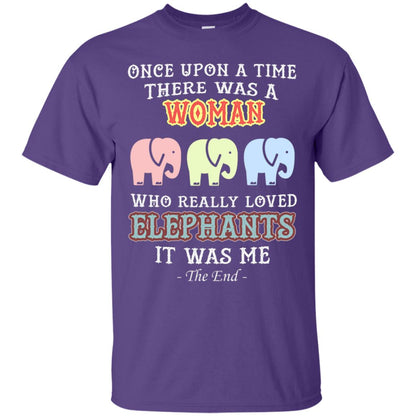 There Was A Woman Who Really Loved Elephants It Was Me Shirt Purple