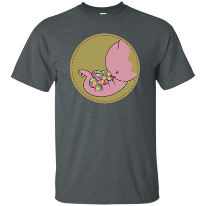 Elephant Mom And Baby Autism Awareness Shirt Dark Heather