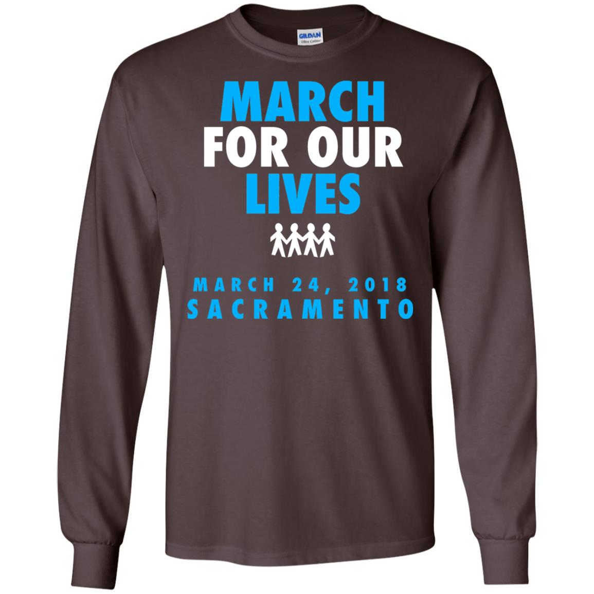 March For Our Lives March 24 2018 Sacramento Anti Gun T-shirt Dark Chocolate