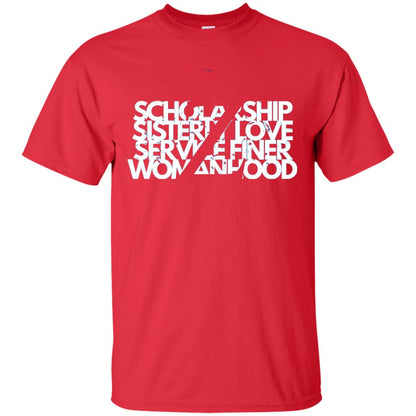 Scholarship Sisterly Love Service Finer Woman Hood T-shirt Red
