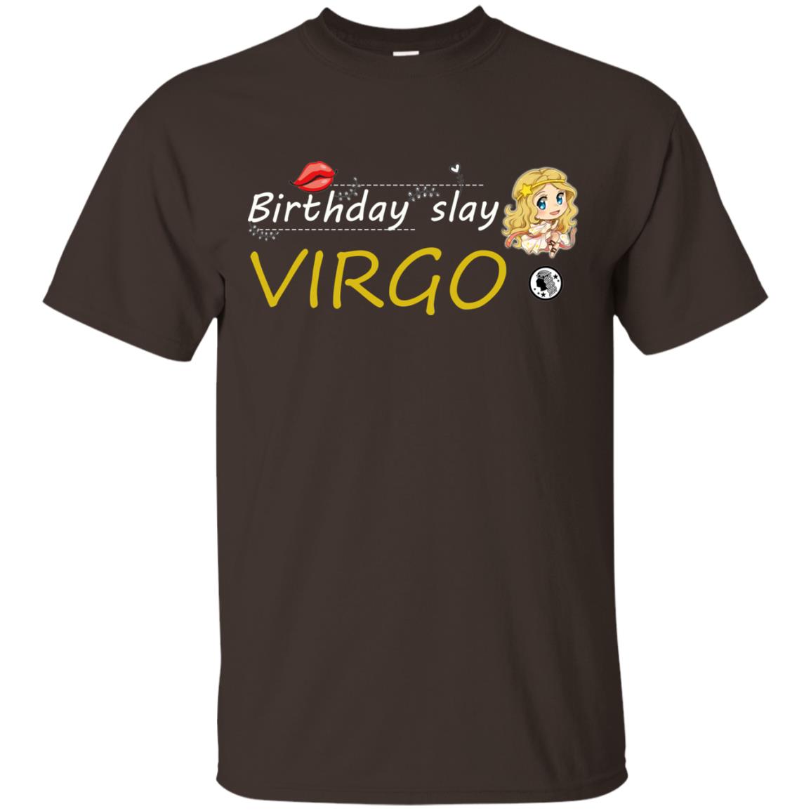 Cute Virgo Girl Birthday Lip Slay T-shirt Dark Chocolate