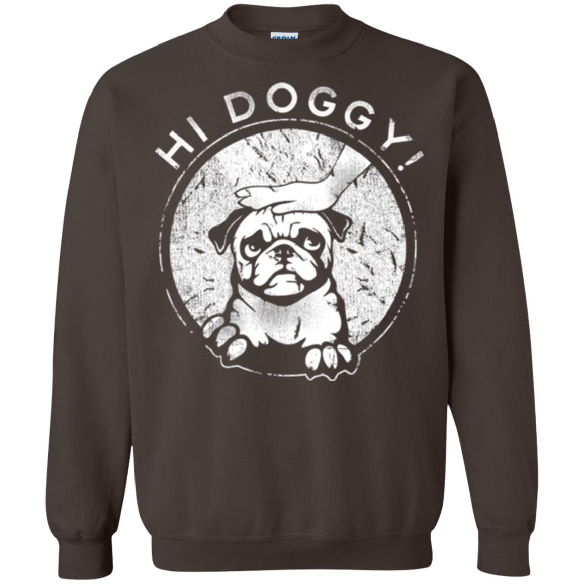 Dog Lovers T-shirt Hi Doggy Dark Chocolate