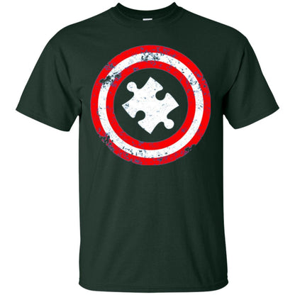 Captain Autism Superhero T-shirt Autism Awareness Forest Green