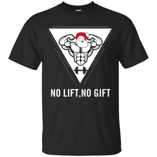 Gymer T-shirt Santa Claus No Lift No Gift Black
