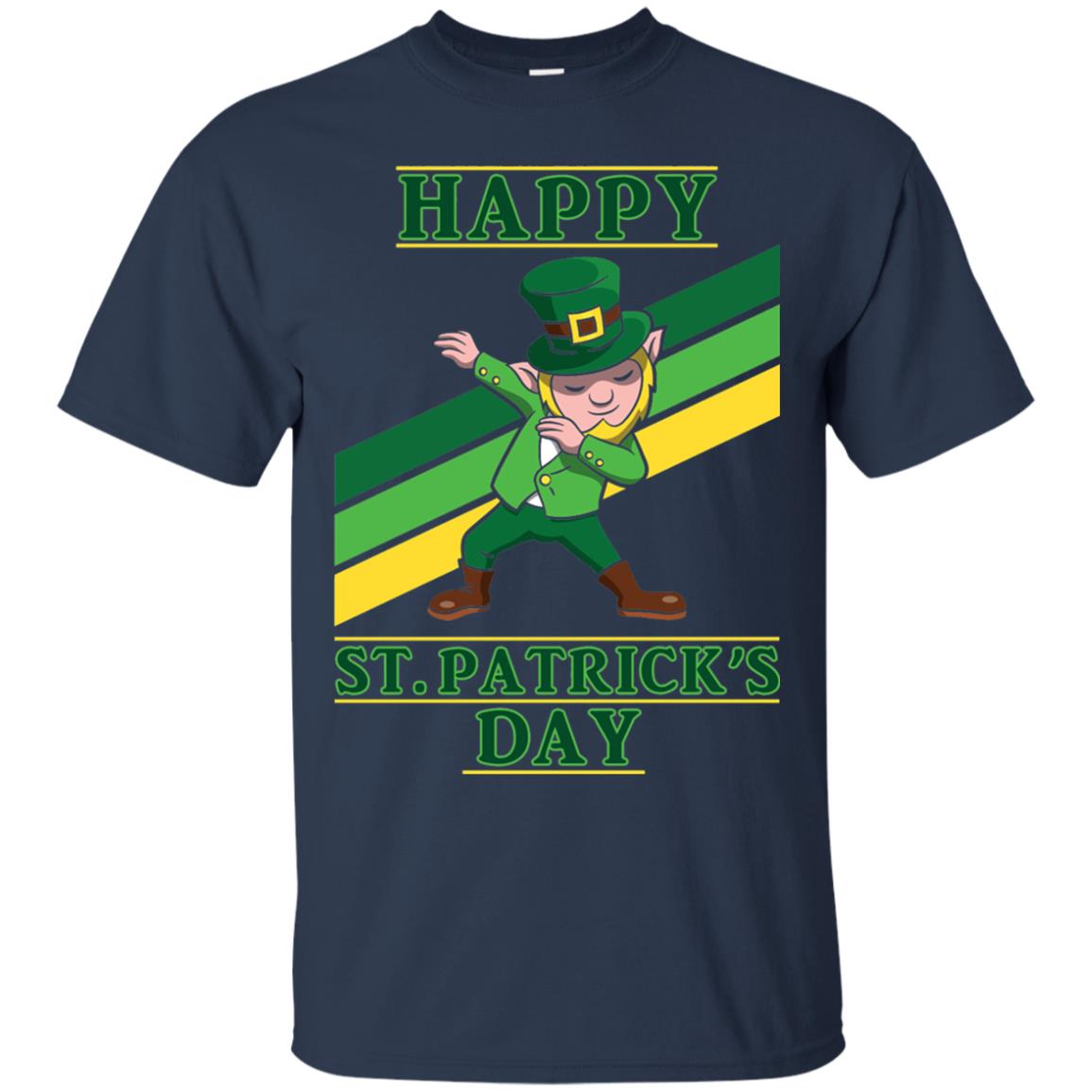 Dabbing Leprechaun Saint Patrick_s Day T-shirt Navy