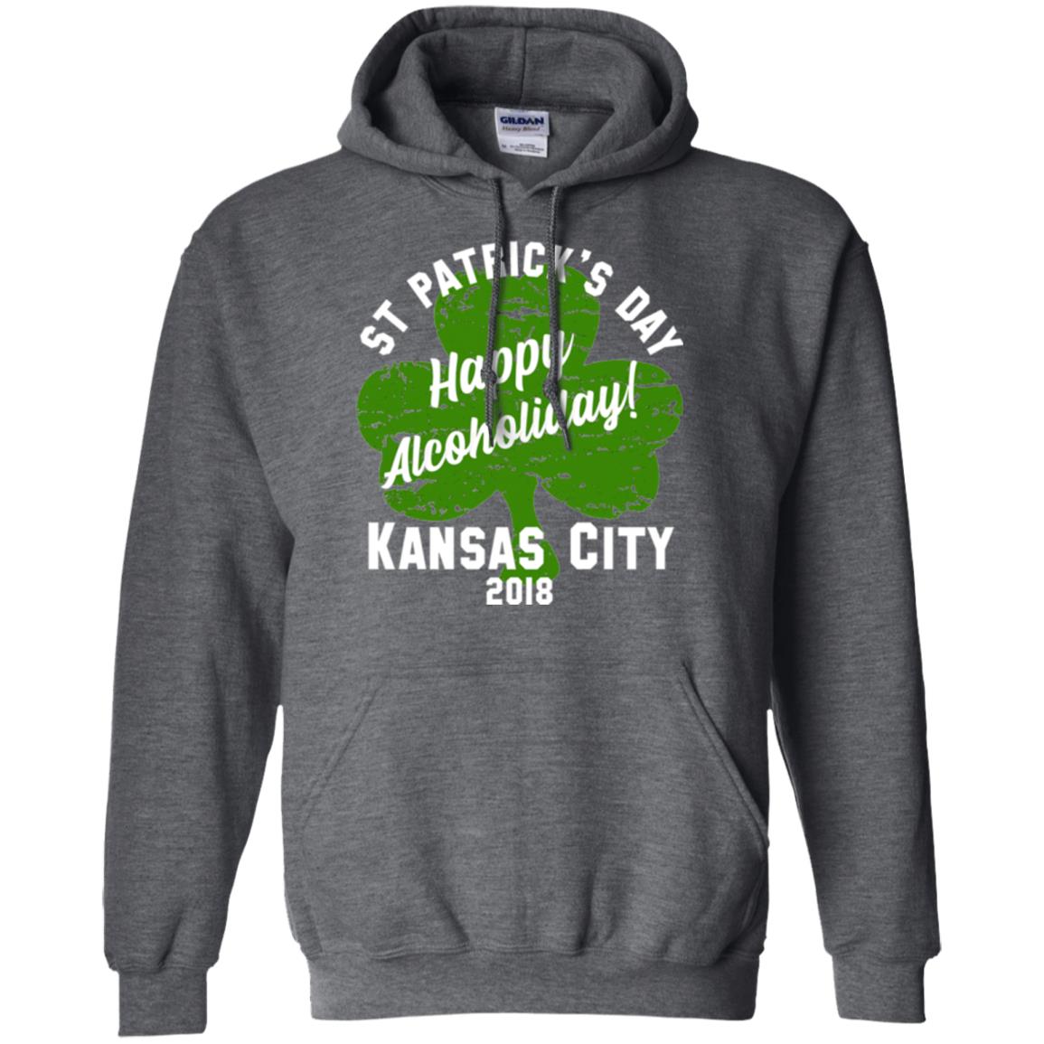 Kansas City 2018 Shamrock St Paddys Green Tshirt St. Patricks Day Dark Heather