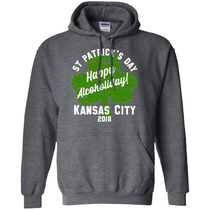 Kansas City 2018 Shamrock St Paddys Green Tshirt St. Patricks Day Dark Heather