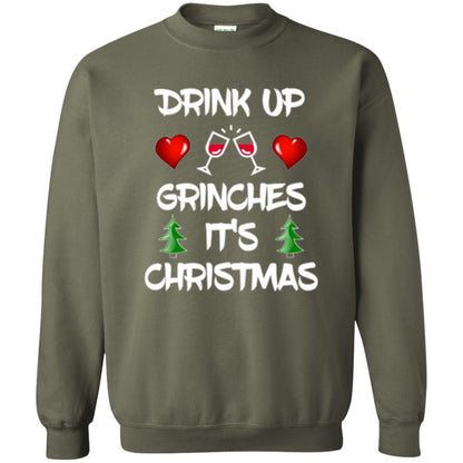 Christmas T-shirt Drink Up Grinches It_s Christmas Military Green