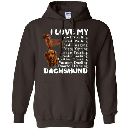 Dachshund T-shirt Sock Stealing Bed Hogging Dark Chocolate