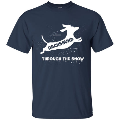 Dachshund Through The Snow T-shirt Navy