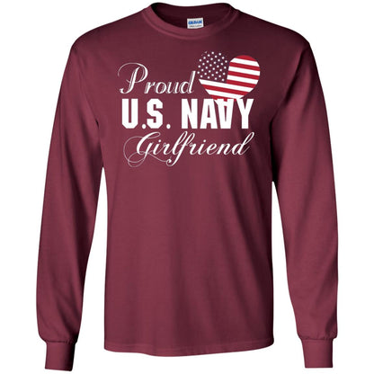 Pride U.s. Army Shirt Proud Navy Girlfriend Heart Maroon