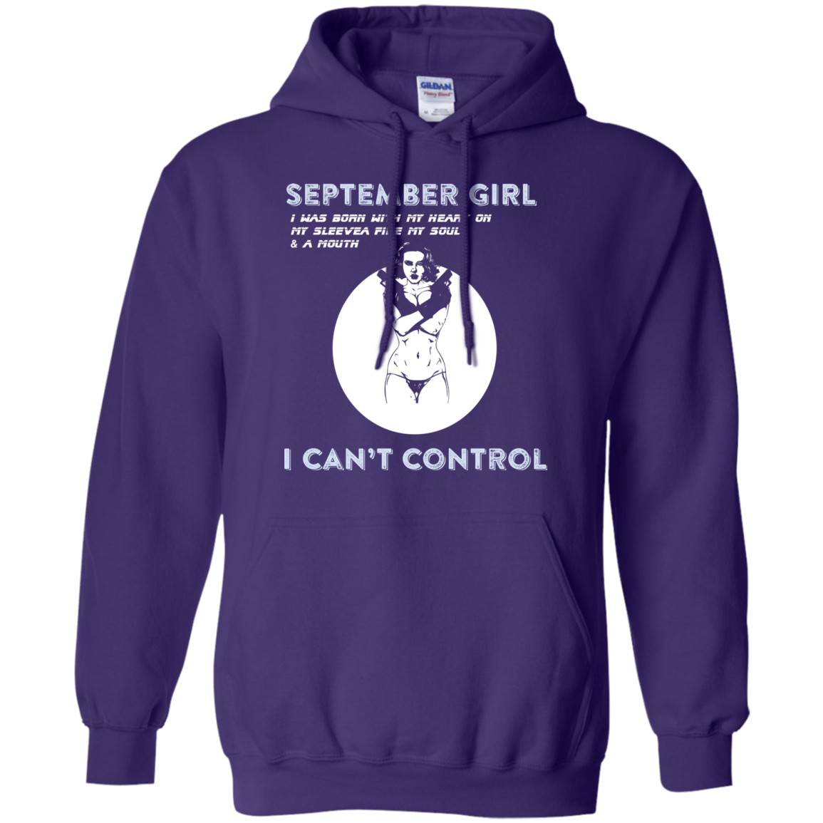 September Girl I Was Born With My Heart T-shirt Purple