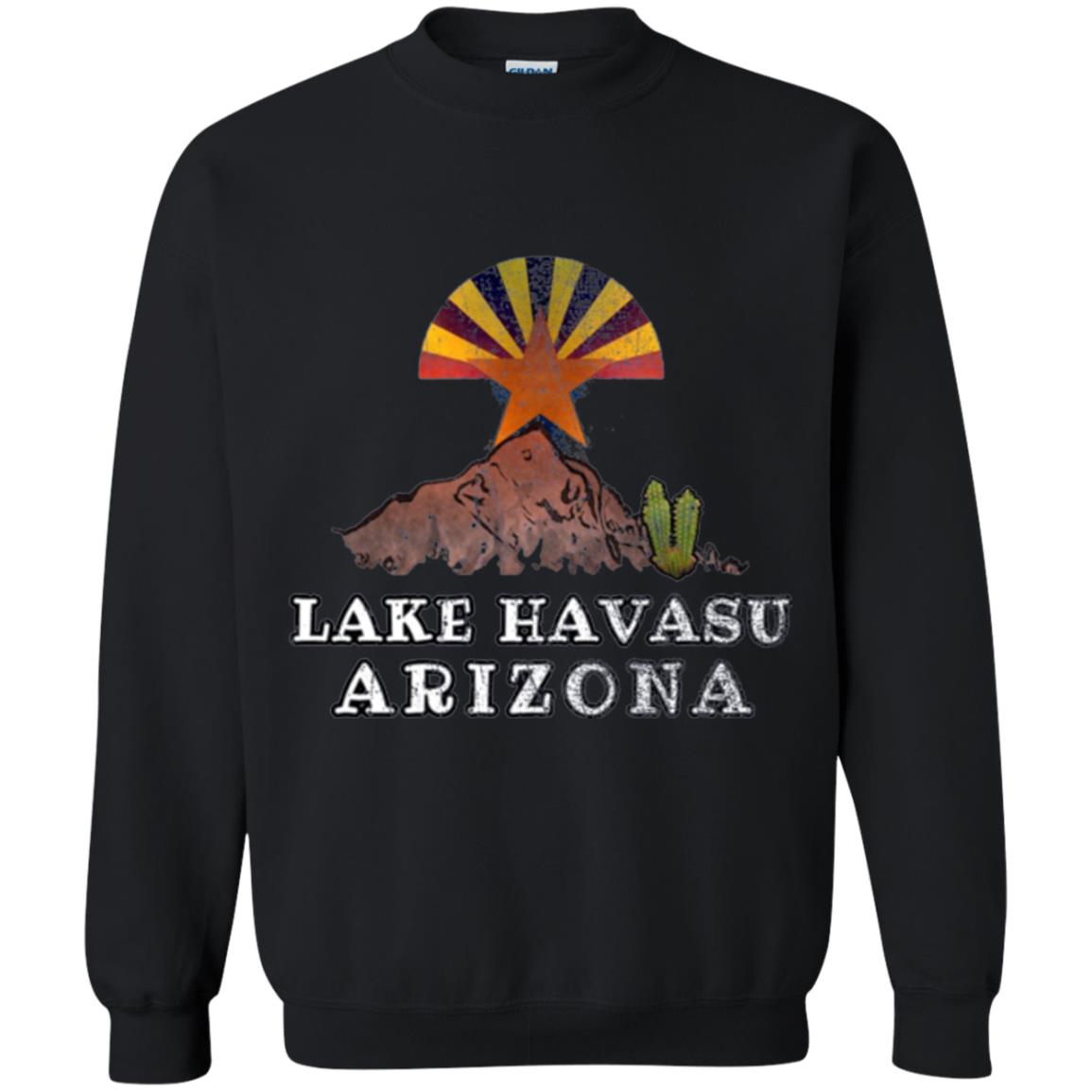 Lake Havasu Arizona T-shirt Flag Inspired Desert Scenery Black
