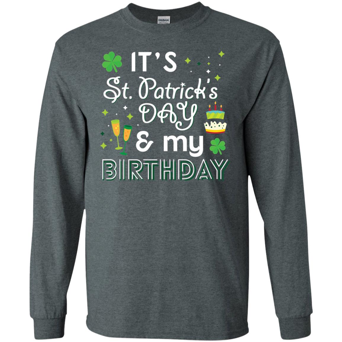 Funny My Birthday St Patricks Day Drinking T-shirt Dark Heather