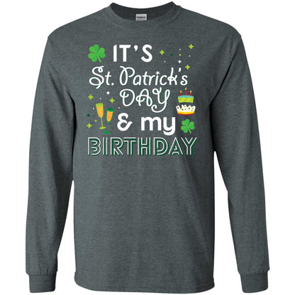 Funny My Birthday St Patricks Day Drinking T-shirt Dark Heather