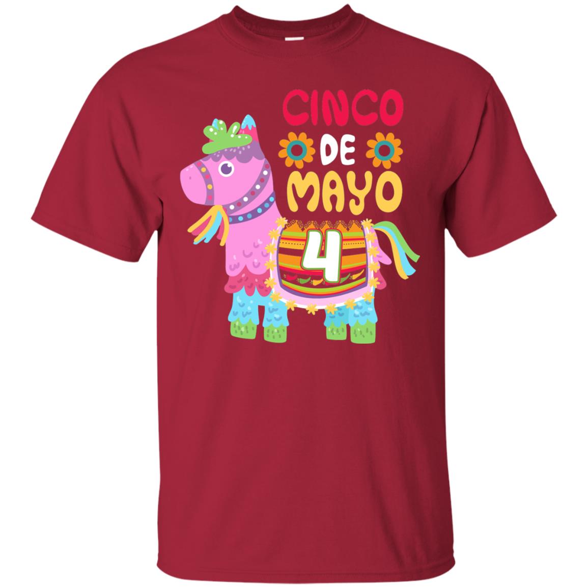 Cinco De Mayo Pinata Jockeys Horse Race 4th Birthday T-shirt Cardinal