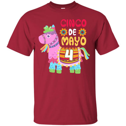 Cinco De Mayo Pinata Jockeys Horse Race 4th Birthday T-shirt Cardinal