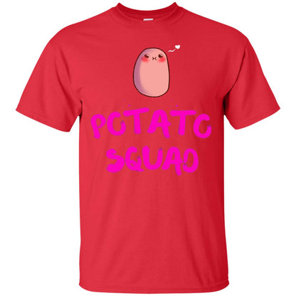 Cute Potato Squad T-shirt I Love Potato Red