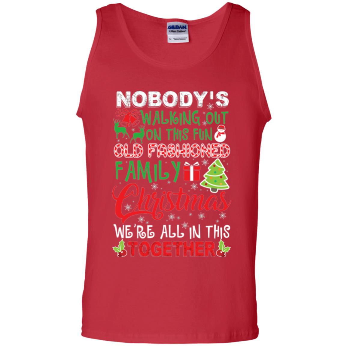 Christmas T-shirt We_re All In This Together Red