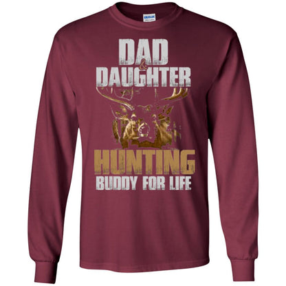 Family Christmas T-shirt Dad And Daughter Hunting Buddy For Life Maroon
