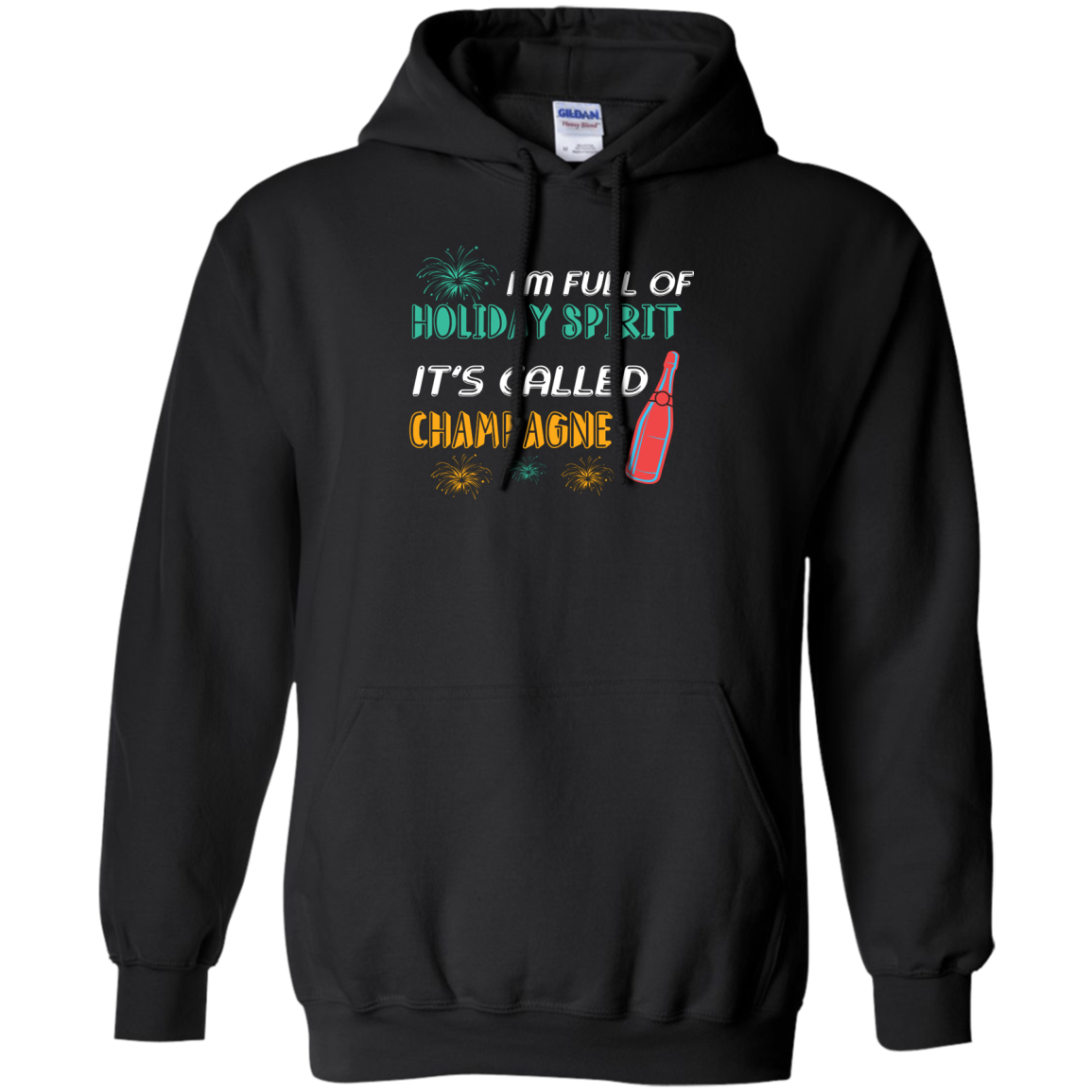 Champagne T-shirt I'm Full Of Holiday Spirit It's Called Champagne Black