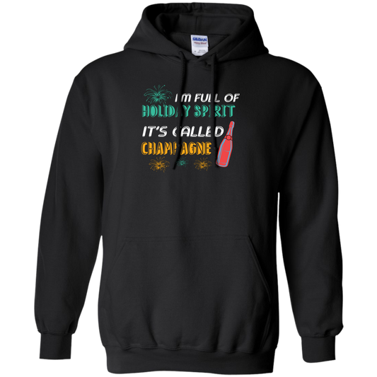 Champagne T-shirt I'm Full Of Holiday Spirit It's Called Champagne Black
