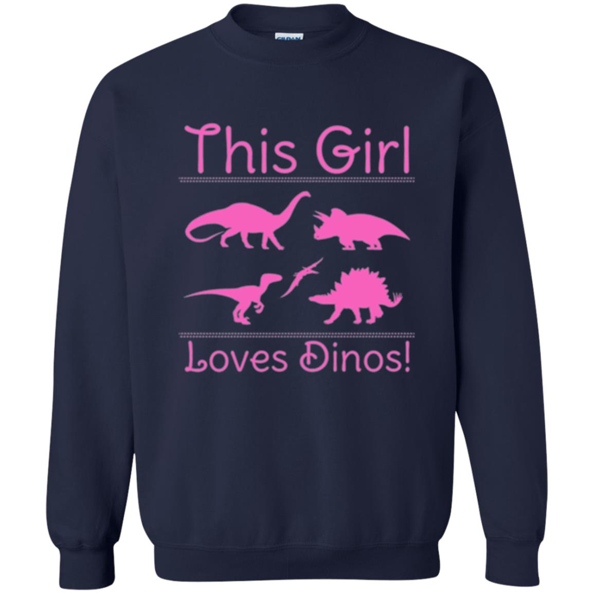 Dinosaur T Shirt This Girl Loves Dinos Navy