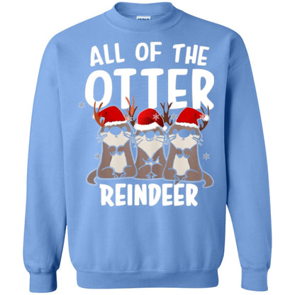 Christmas T-shirt All Of The Otter Reindeer Carolina Blue