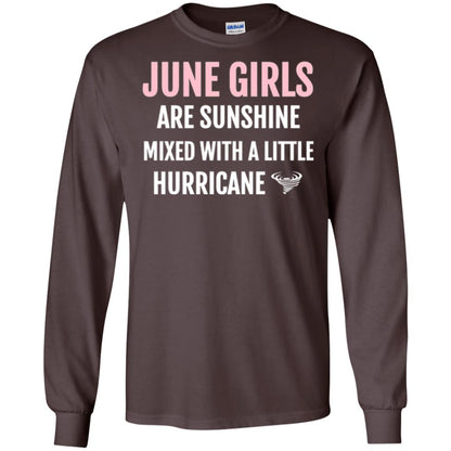 June Girls Birthdays T-shirt Are Sunshine Mixed With A Little Hurricane Dark Chocolate