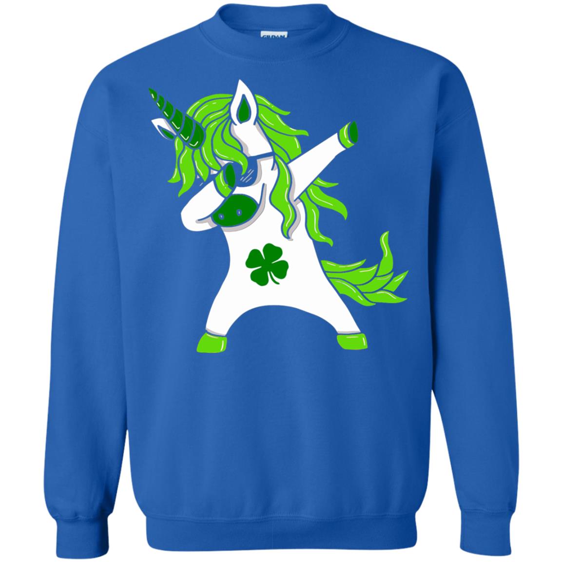Dabbing Unicorn St Patricks Day Lepricorn T-shirt Royal