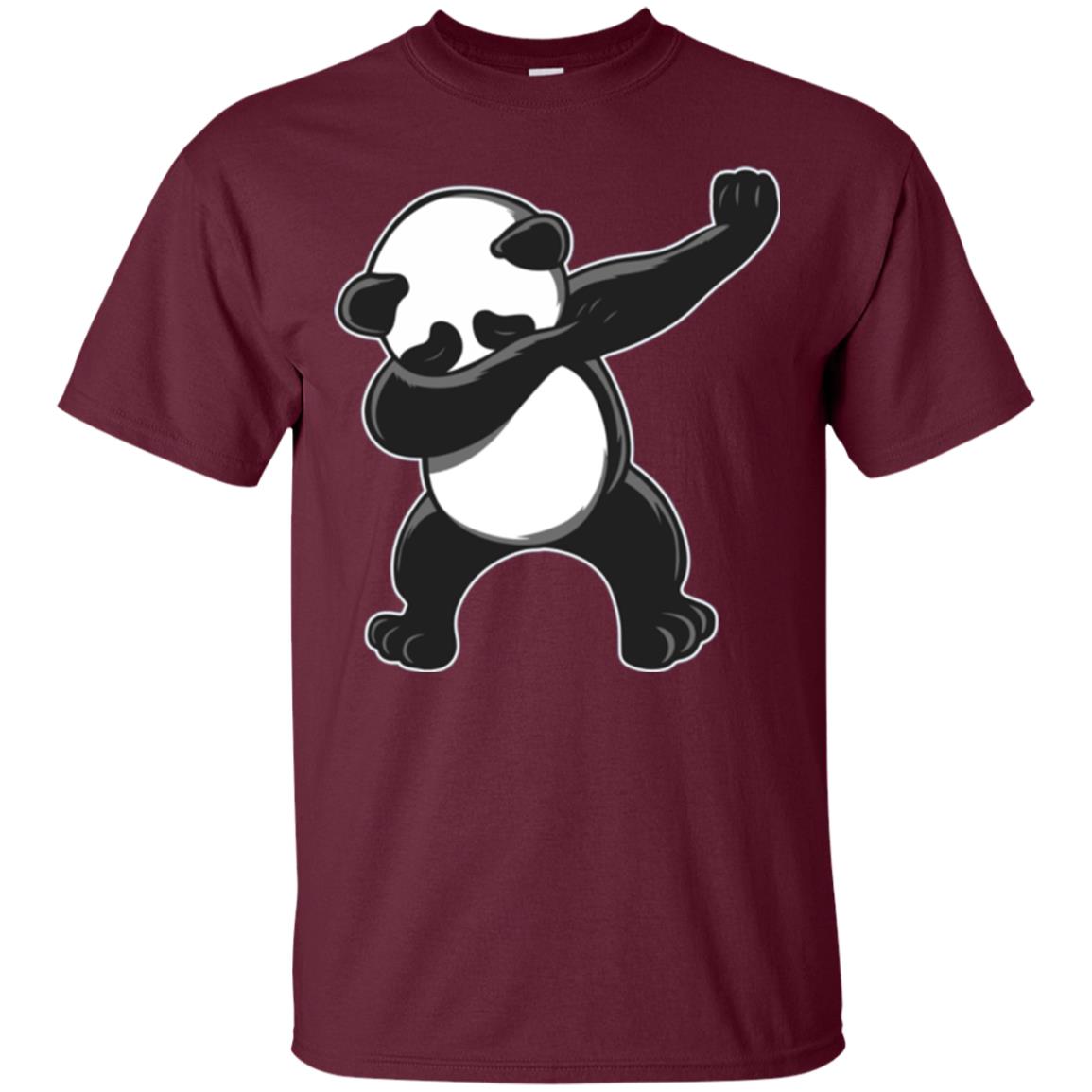 Funny Panda Dab T-shirt Cute Dabbing Panda Maroon