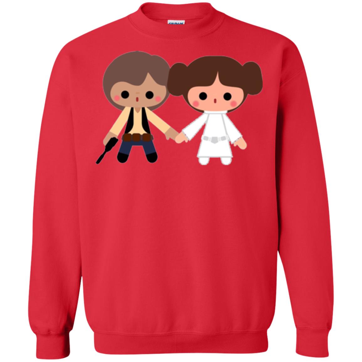 Cartoon T-shirt Han Solo Princess Leia Red
