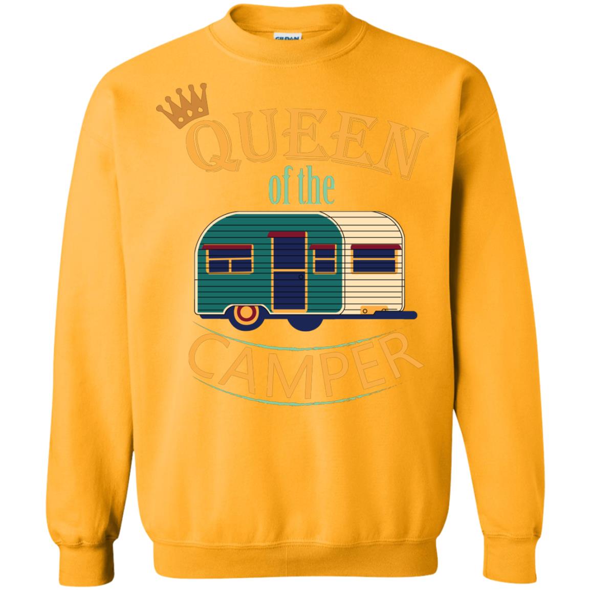 Queen Of The Camper Camping Lover Shirt Gold