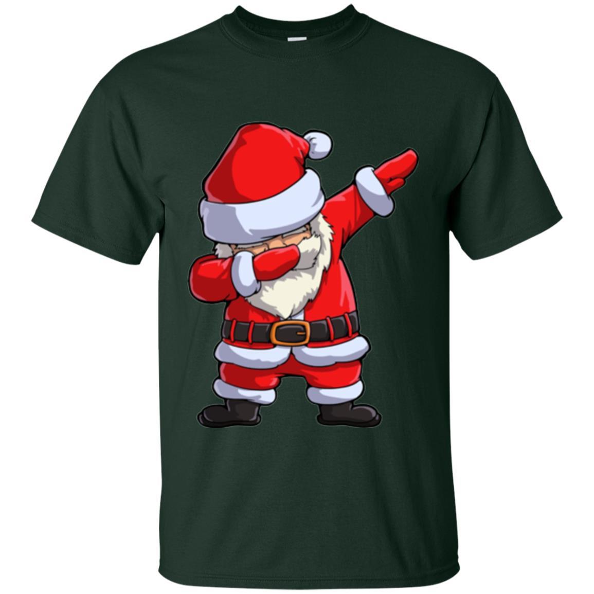 Christmas T-shirt Dabbing Santa Claus Forest Green
