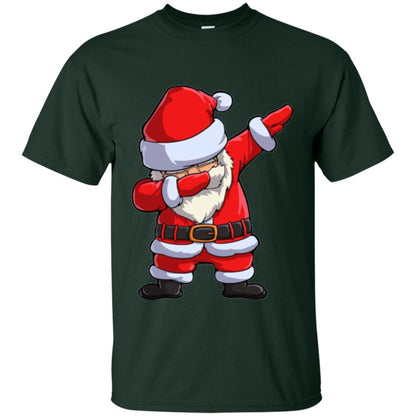 Christmas T-shirt Dabbing Santa Claus Forest Green