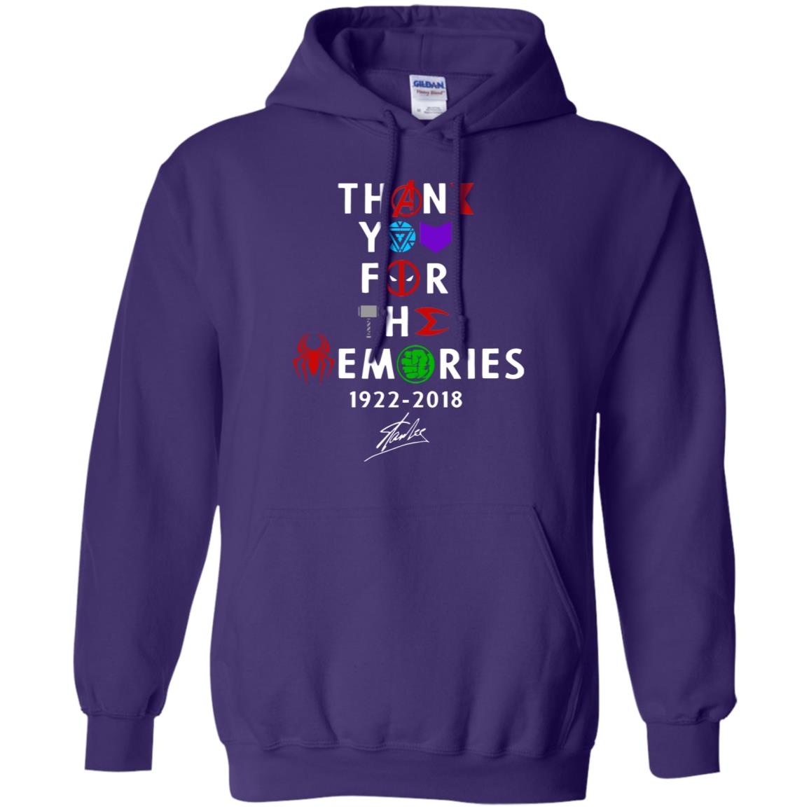 Thank You For The Memories Stan Lee Movie Hero Fan Shirt Purple